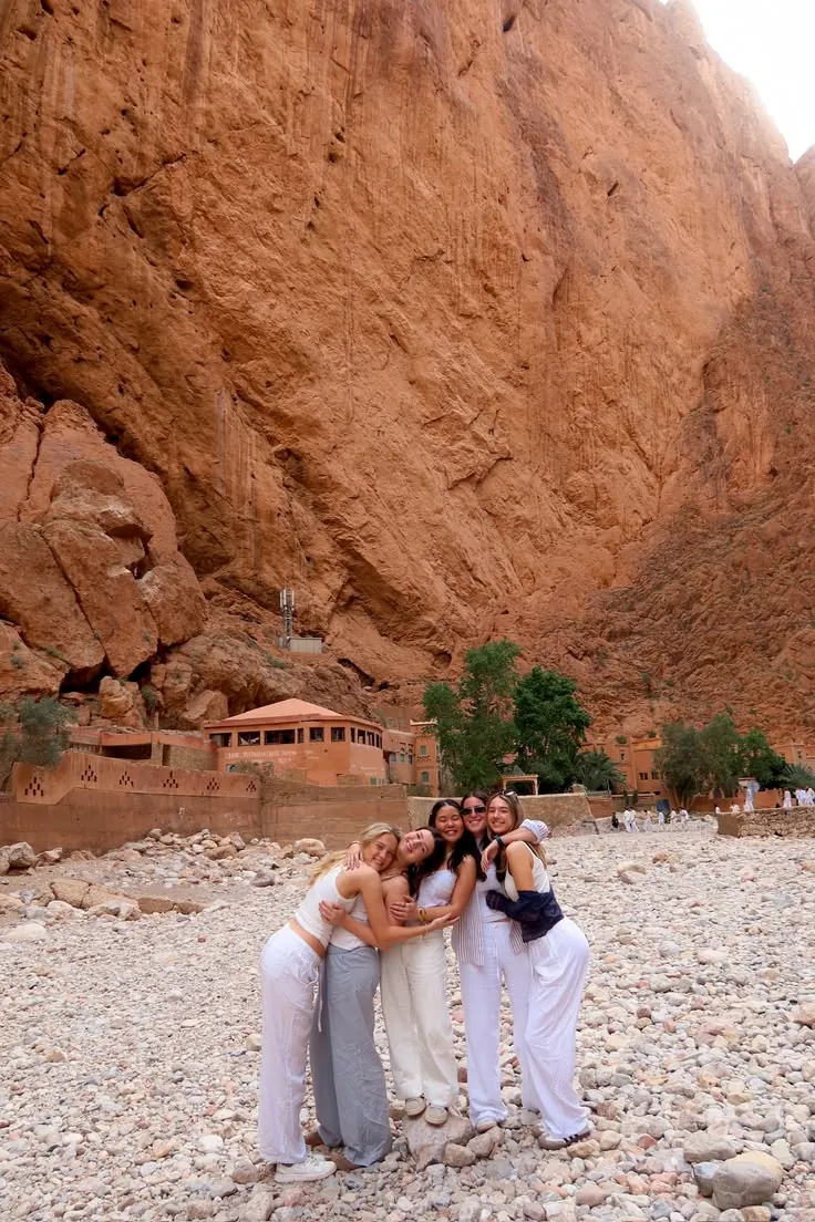 The towering red cliffs of the Todra Gorges