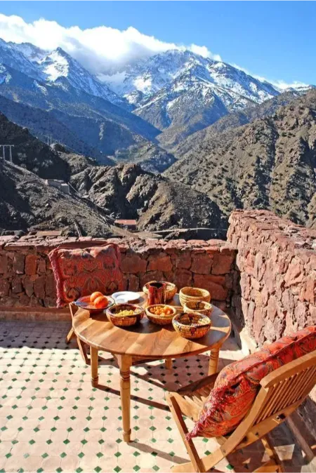 The High Atlas mountains at golden hour