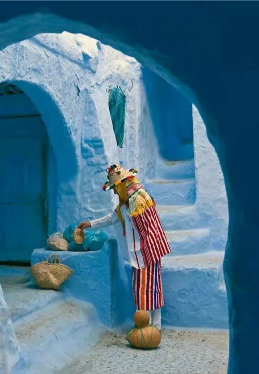 The blue alleys of Chefchaouen at dusk