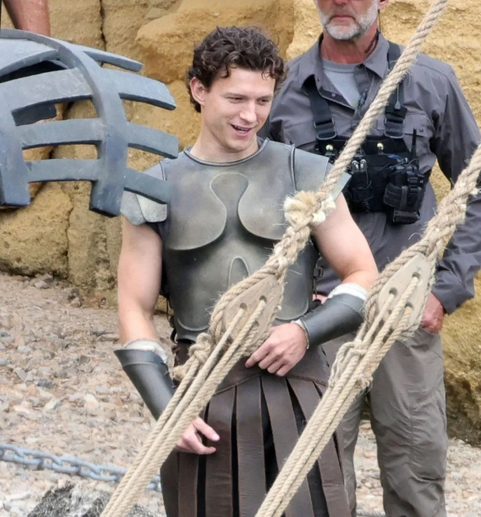 tom holland on the set of the odyssey 2026