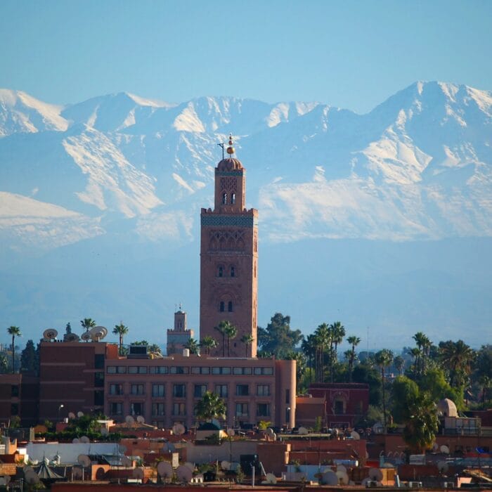 brown concrete building near mountain during daytime,Morocco in February