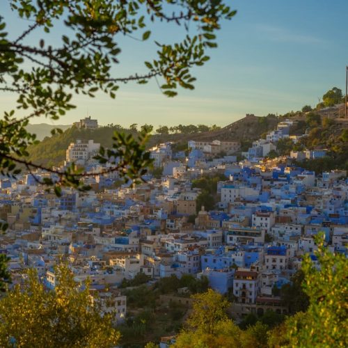 A view of a city from a hill