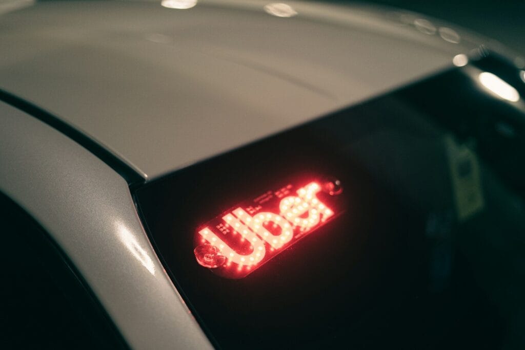 A close up of a car's tail light.is there uber in morocco