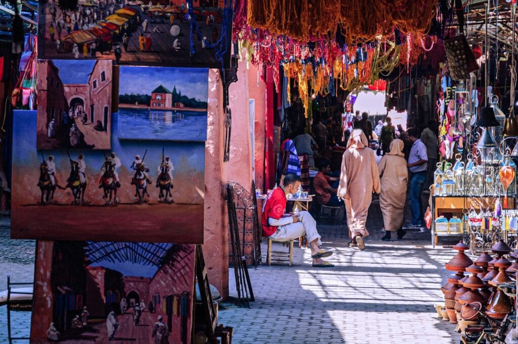 people walking on street during daytime.How to say hello in Morocco