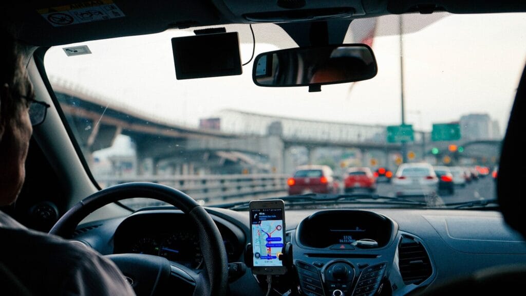 man driving vehicle with GPS system turned on.is there uber in morocco